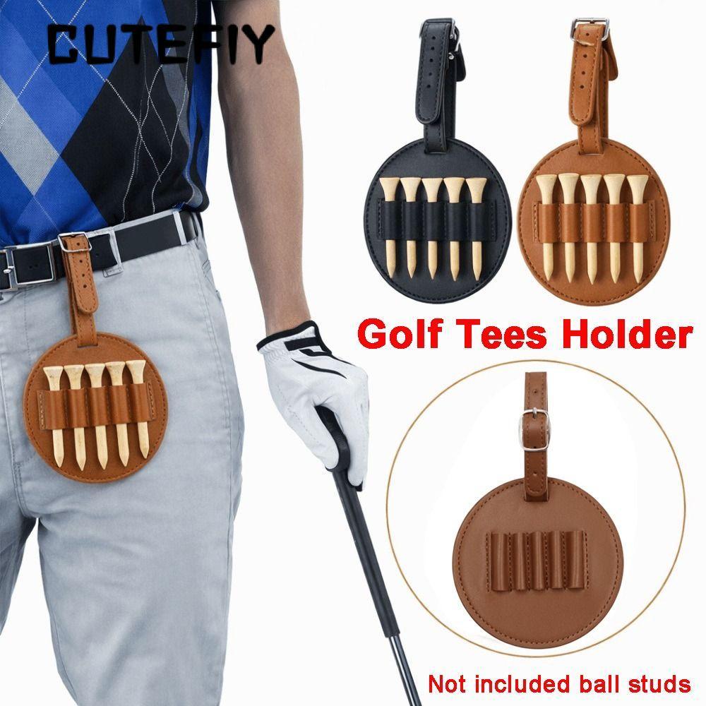 CUTEFIY Golf Tees กระเป๋าเก็บ, หนังหลาย Tees Golf Accessories Double-Sided Design Golf Tees Carrier 