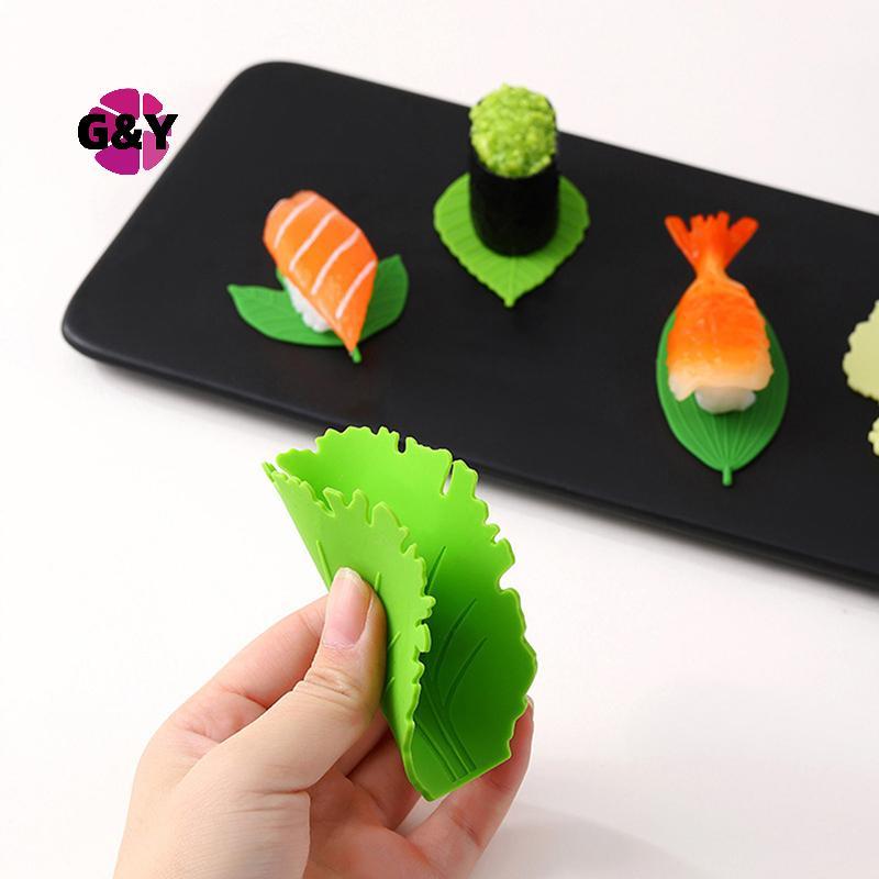 G&Y 5 ชิ้น/เซ็ต Leaf Bento จานถ้วยอาหารกลางวันแยกซูชิข้าว Ball Mat ซูชิตกแต่ง
