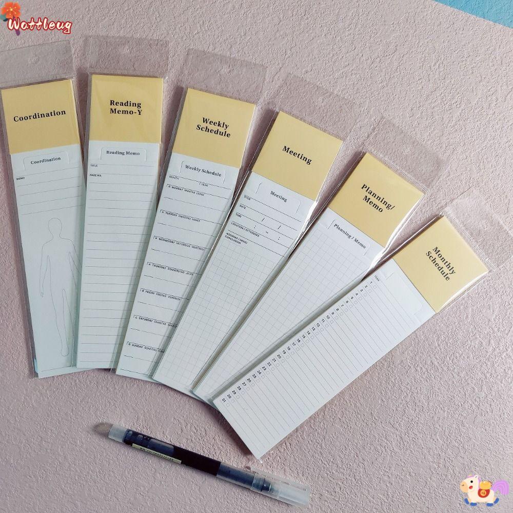 กระดาษโน๊ต WATTLEUG, นักวางแผนรายสัปดาห์รายวันเพื่อ Do List Journal Memo Pads, Kawaii Bookmark Type Note Pad นักเรียน