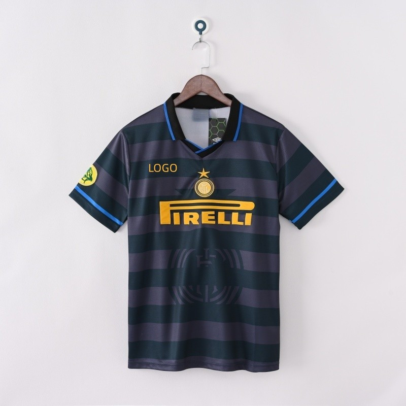 1997/98 Inter Milan 3rd Retro Edition เสื้อฟุตบอลแขนสั้นผู้ชายเสื้อยืด