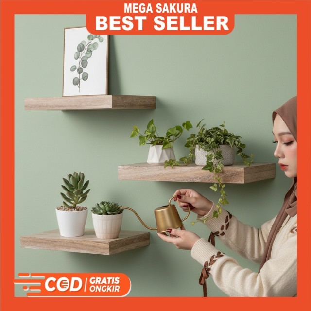 Aesthetic Wall Shelf Minimalist Floating Shelf - Modern Bedroom & Living Room Wall Decoration