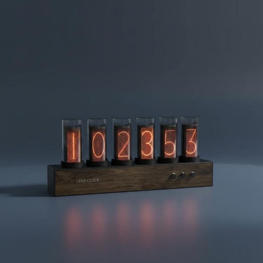 USB Powered Nixie Tube Clock หน่วยความจําที่เปิดใช้งานพลังงานตกแต่งบ้าน RGB เปลี่ยนสีสําหรับสํานักงา