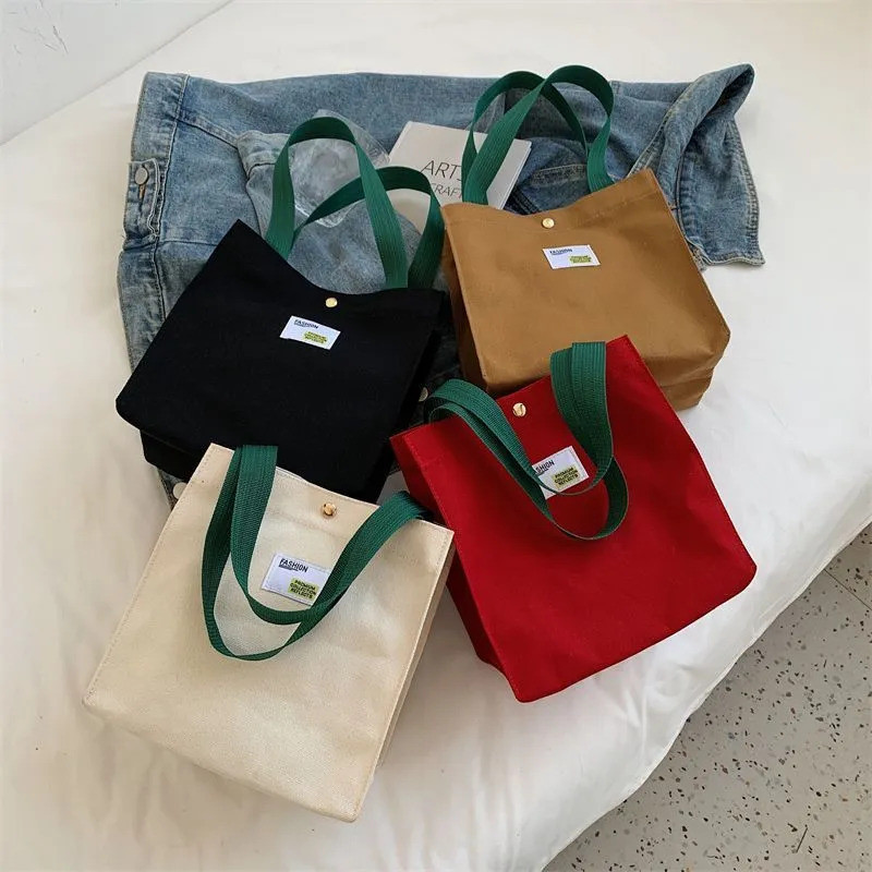 กระเป๋าผ้าใบ Simple canvas Handbag Office Worker Lunch Box Handbag Mommy Bento Office Work Casual Cl