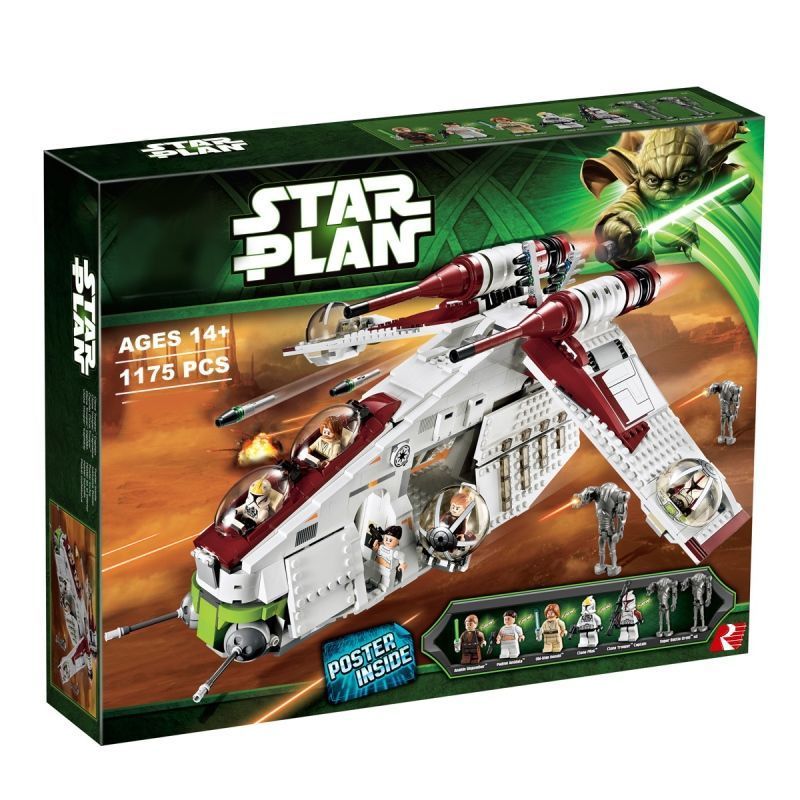 เข้ากันได้กับ Lego Ace 81043 Star Wars Republic Gunship 75021 ประกอบอาคารบล็อกของเล่น 05041