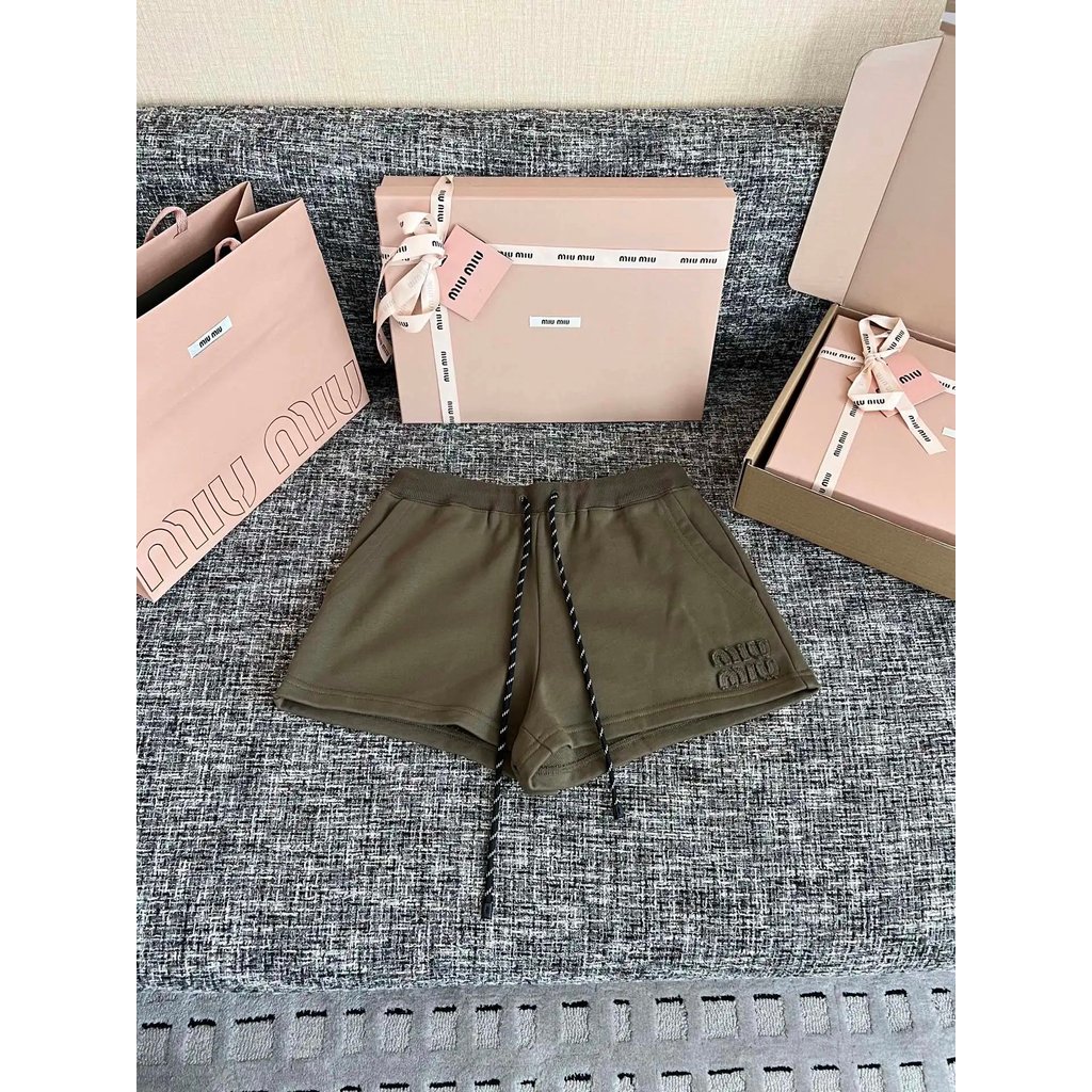 1: 1 Original Label AAA+〔 miumiu 〕 Drawstring Pants กางเกงขาสั้นผู้หญิง
