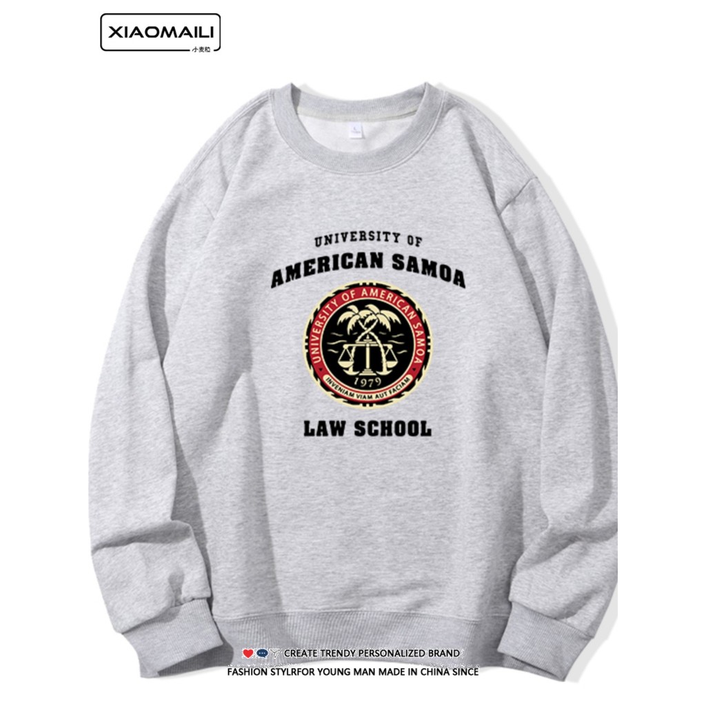 Counterword Jimmy Jimmy Jimmy Samoa Law University สไตล์เดียวกันรอบคอสีเทาเสื้อกันหนาวผู้ชายผู้หญิง