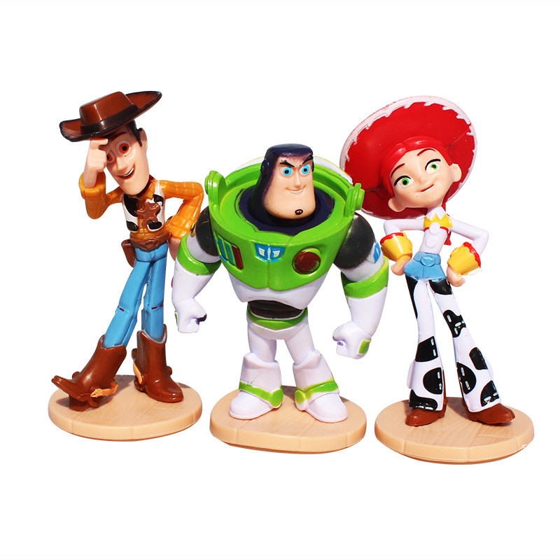 Toy Toy Story Buzz Lightyear Woody Triss รูปตุ๊กตาเครื่องประดับของเล่นเด็กชุดของขวัญ