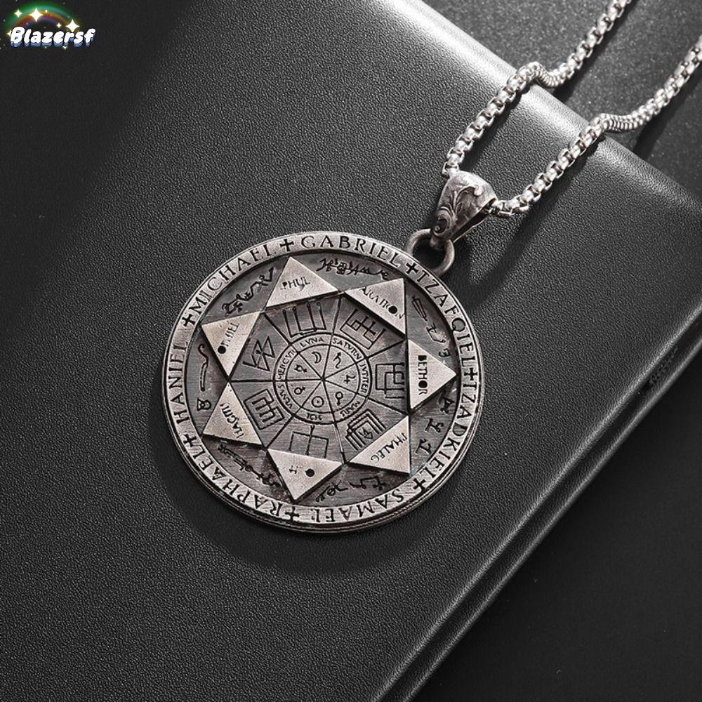 BLAZERSFR 7 Archangels จี้ซีล, สแตนเลสเครื่องประดับ Hip Hop Solomon Amulet สร้อยคอ, Cculting Amulet 