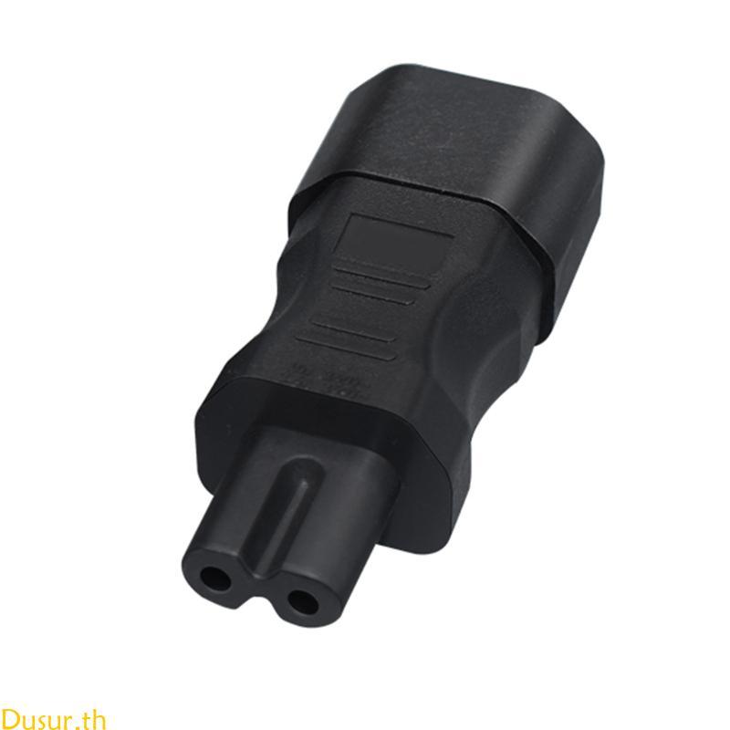 Dusur IEC320 C14 ถึง C7 อะแดปเตอร์ 3Pin ถึง 2 หลุมรูป 8 ตัวแปลงชายกับหญิง