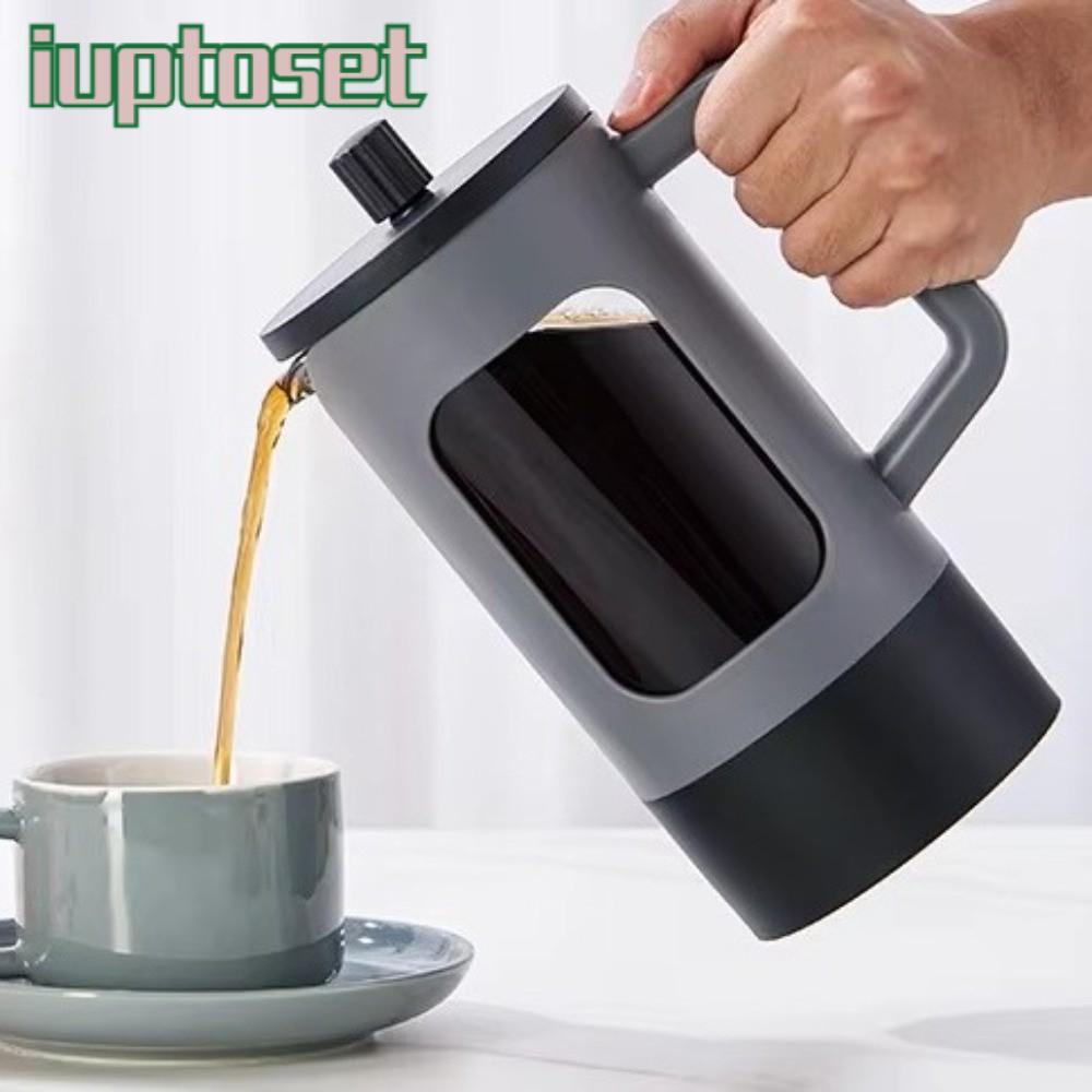 IUPTOSET Tea Coffee Brewer, ทนความร้อน Borosilicate แก้ว French Press เครื่องชงกาแฟ, แบบพกพาขนาดใหญ่