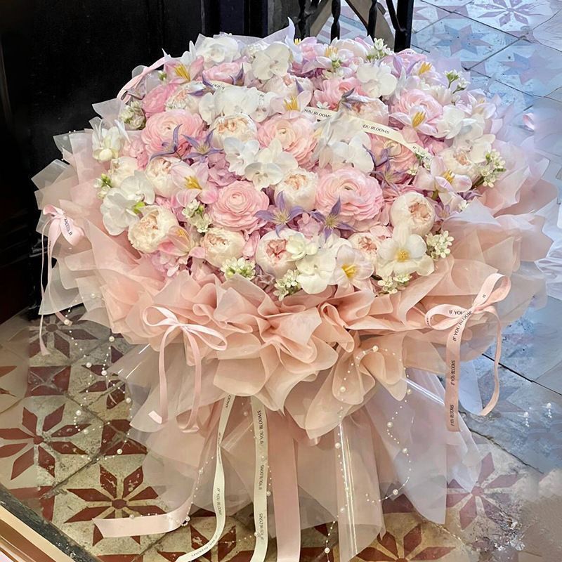生日礼物送女生大束碎冰蓝玫瑰黑骑士花束仿真香皂花送闺蜜妈妈Valentine's Day Gift: 99 Roses, Ice Blue Rose Bouquet, Rose for Girlfri