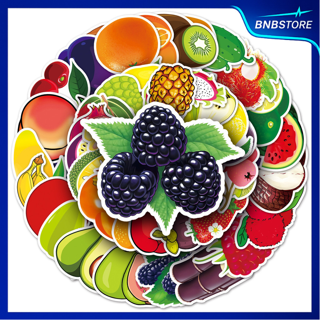 🍀ส่งจากไทย🍀 50ชิ้น สติกเกอร์ รวมผลไม้ชนิดต่างๆ  Variety Fruit Sticker