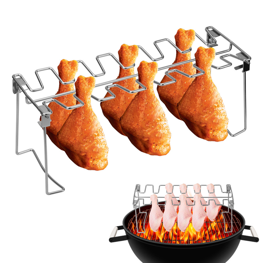 Barbecue Supplies Grilling BBQ Roast Chicken Leg Rack Non-Stick Roast Rack Chicken Wing Leg Rack Rib