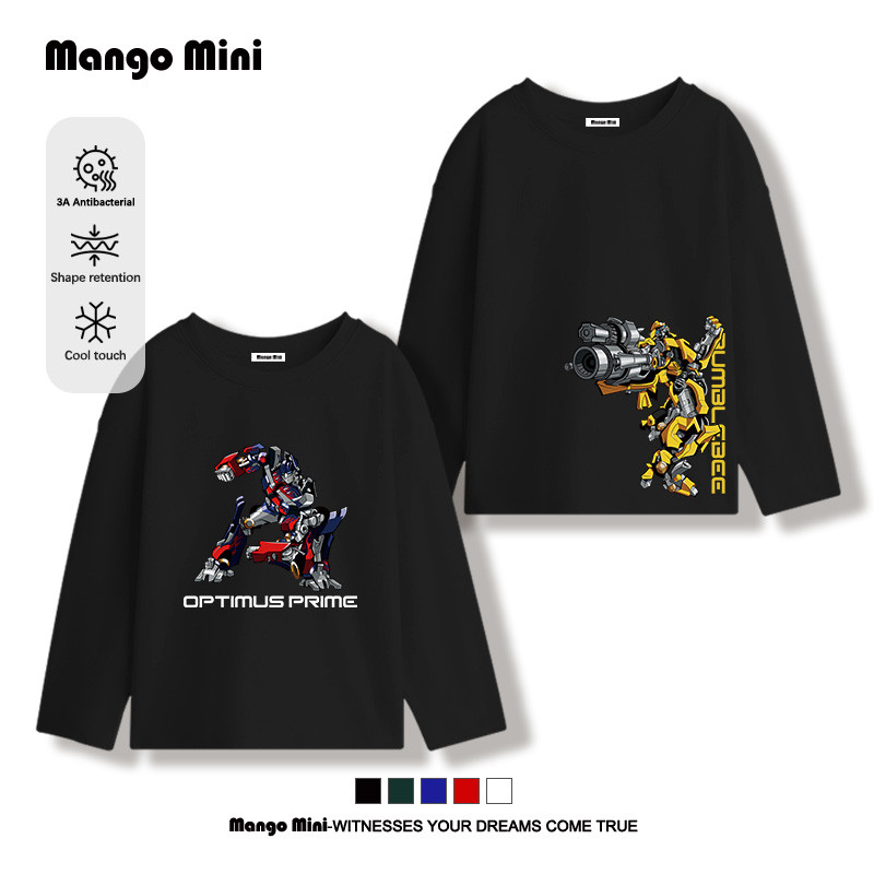 เสื้อยืดแขนยาว ทรานสฟอร์เมอร์ส Transformers เสื้อยืดสไตล์เกาหลีรุ่นใหม่ ไซส์100-150 ใส่สบาย ลายน่ารัก พร้อมส่ง