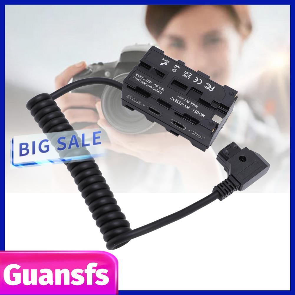 Guansfs Guansfs D แตะคู่ด้าน Dummy แบตเตอรี่ TAP ม้วนสายไฟ NP F อะแดปเตอร์สำหรับ F550 F750 F970 แบตเ