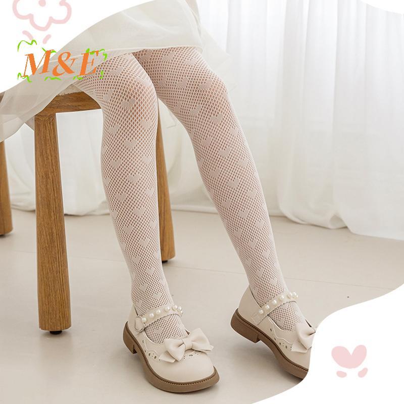 [M&E] ฤดูร้อนแฟชั่นสาว Tights ไนลอนตาข่ายระบายอากาศสีขาวเด็ก Princess Pantyhose ความยืดหยุ่นกางเกงขา