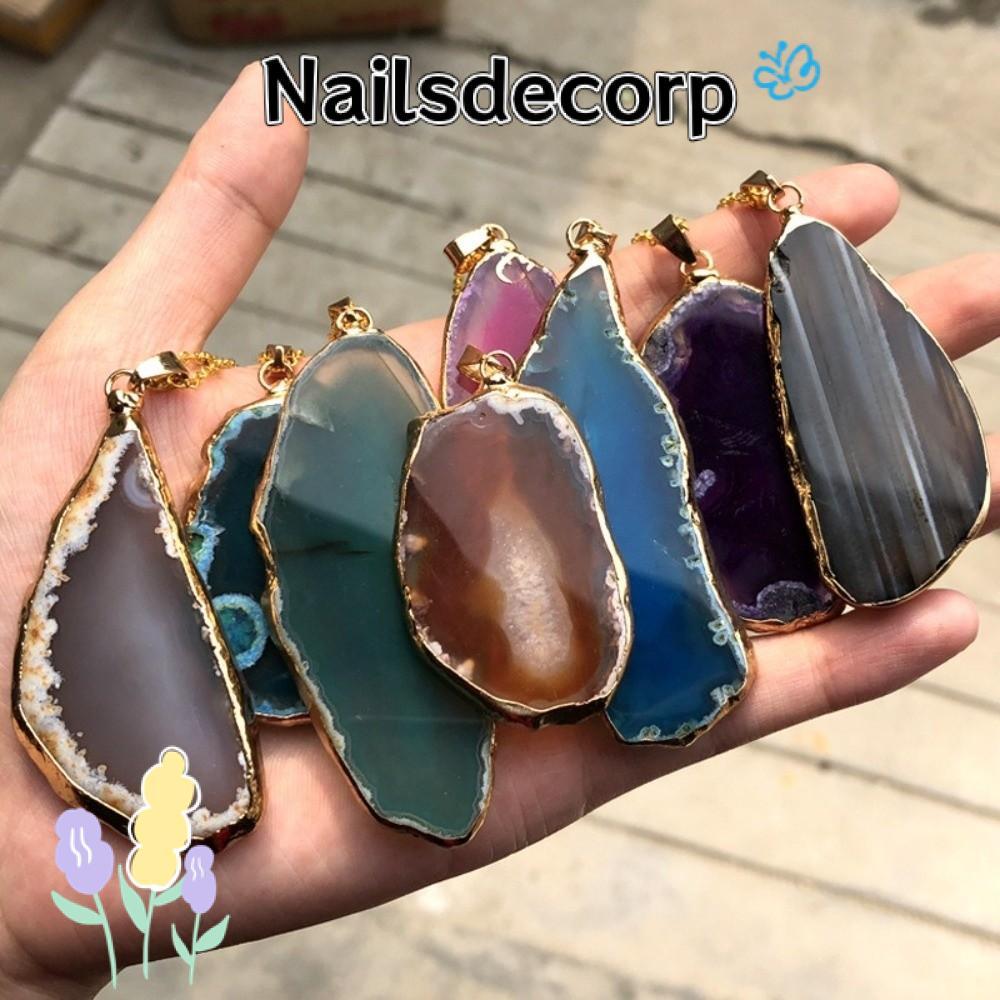 เล็บ Druzy Agate จี้,สร้อยคอทําด้วยมือไม่สม่ําเสมอ Agate Geode,แฟชั่น 60*40 มม.DIY เครื่องประดับทําช