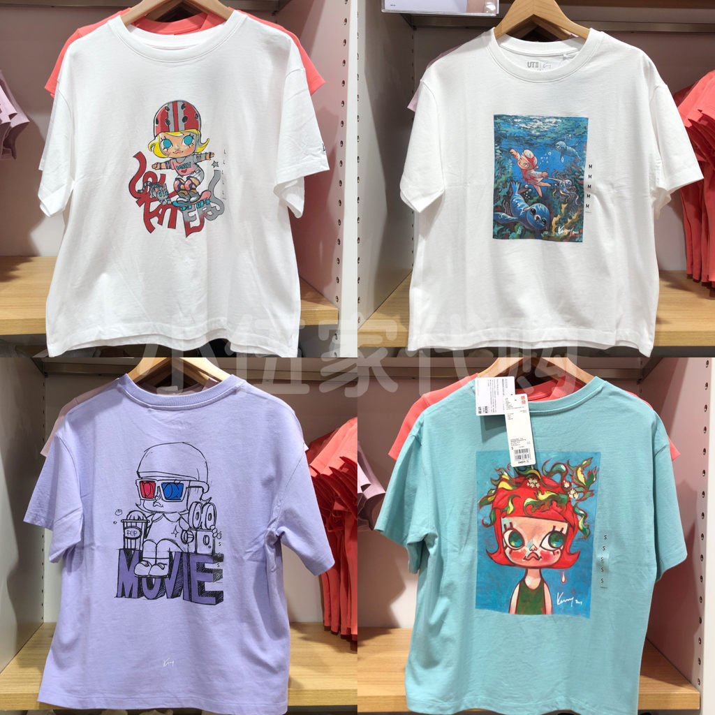 UNIQLO Unisex Couple POPMART เสื้อยืดพิมพ์ลายแขนสั้น MOLLY สไตล์สาวเผ็ดอินเทรนด์ 459529