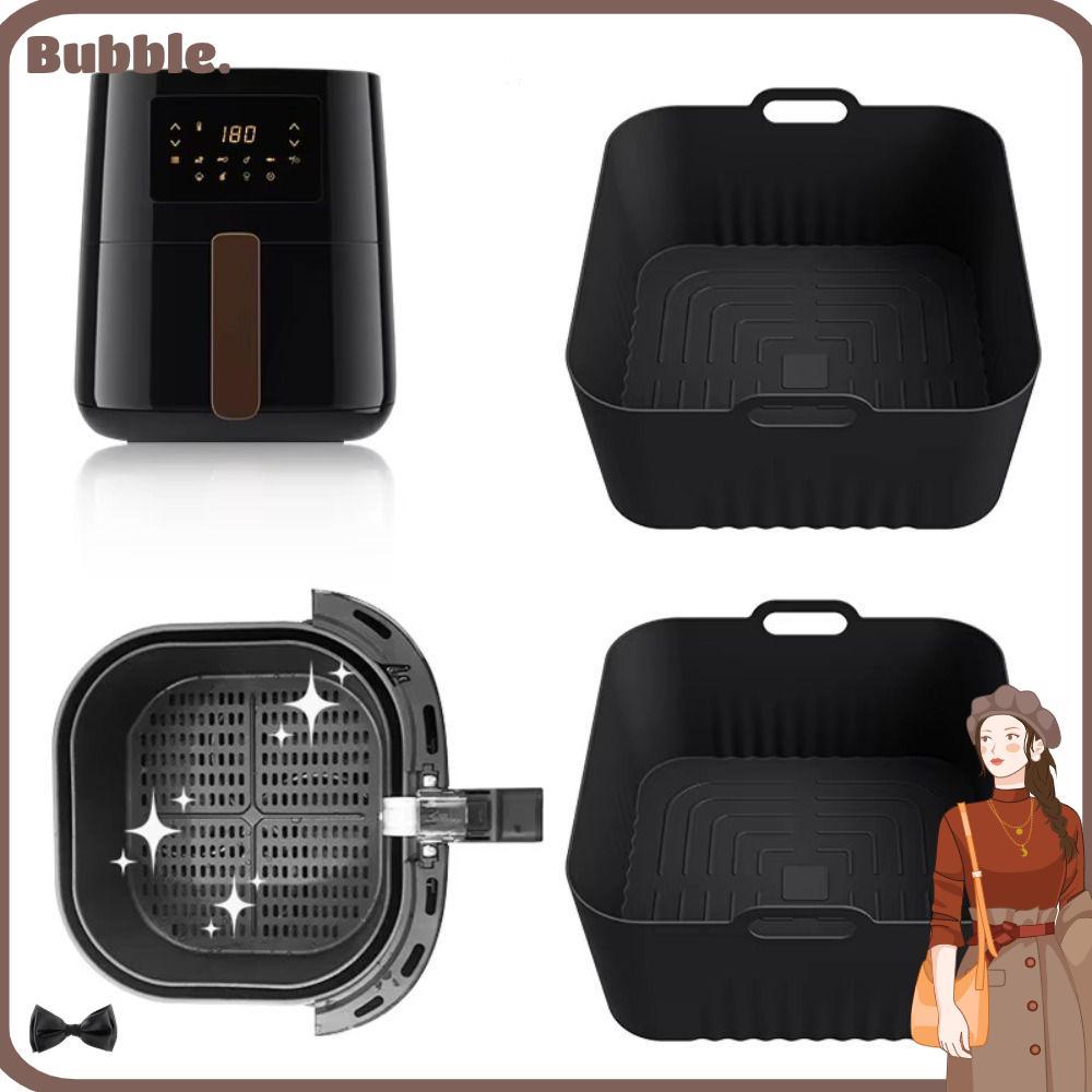 BUBBLE Air Fryer Mould, 4-5L Square Air Fryer ซิลิโคน Liners, Air Fryer อุปกรณ์เสริม 17 ซม.หม้อแบบใช