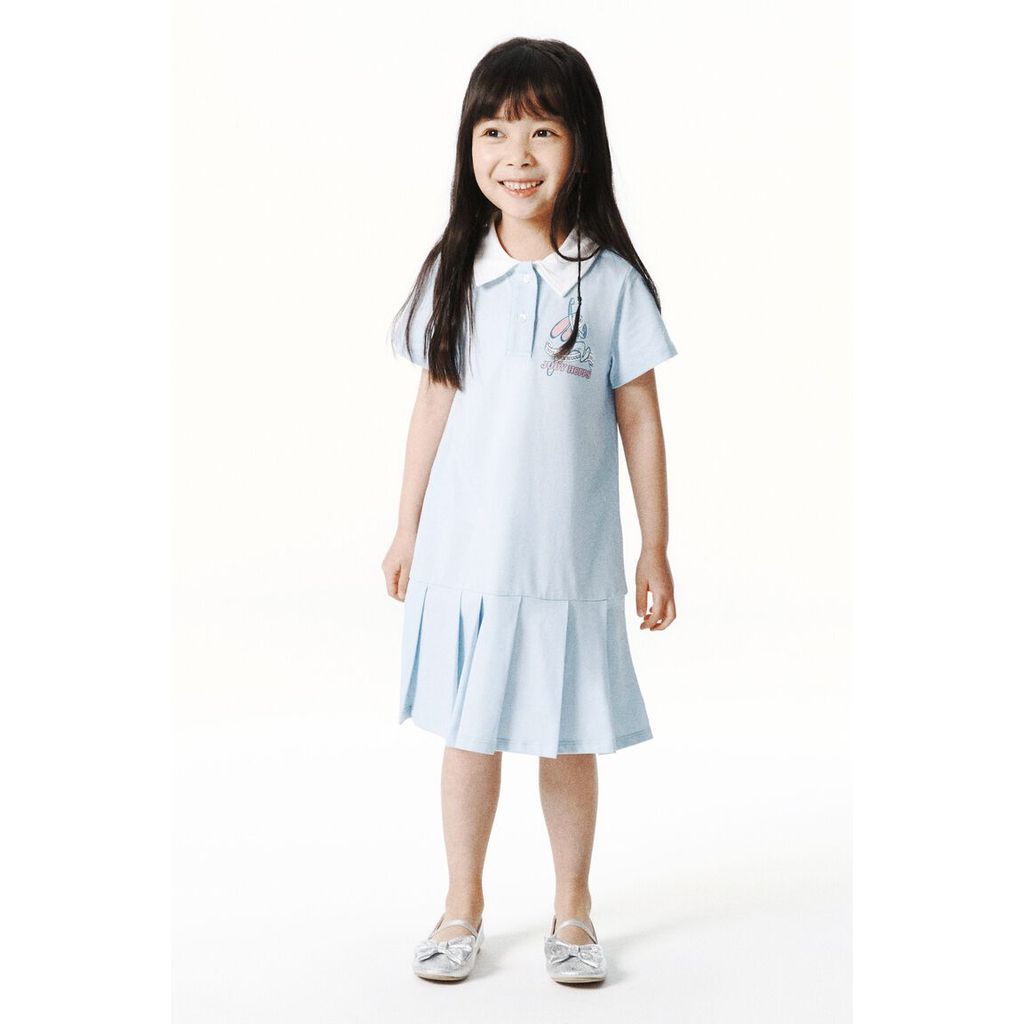 H&M(เอชแอนด์เอ็ม) เดรสโปโลผ้าฝ้ายพิมพ์ลาย เด็กหญิง 1346700_1