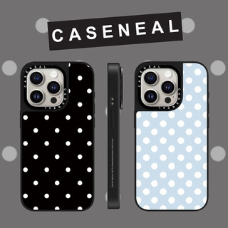 CASENEAL สไตล์เกาหลี polka dots matte เคสโทรศัพท์สําหรับ iPhone 17 Pro Max 16 ProMax 15Pro 14 Plus 13 12 โทรศัพท์กันกระแทกขอบนุ่มฮาร์ดป้องกันกรณี