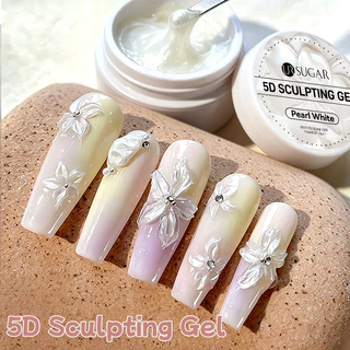 【Local】UR SUGAR Pear White Non Stick Hand แกะสลักเจล 5D Embossment Drawing เล็บเจล Polish ChromeBase กาวเจล Easy to Operate