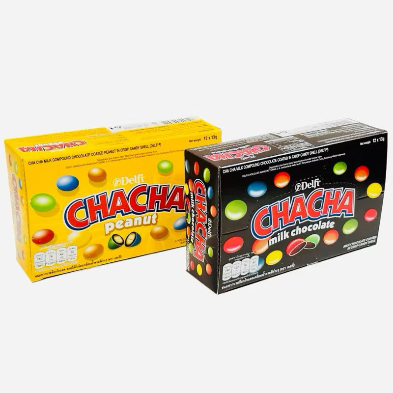 พร้อมส่ง Delfi Chacha เดลฟี่ ชาช่า ลูกอมช็อกโกแลตเคลือบน้ำตาล (13กรัม x 12ซอง)