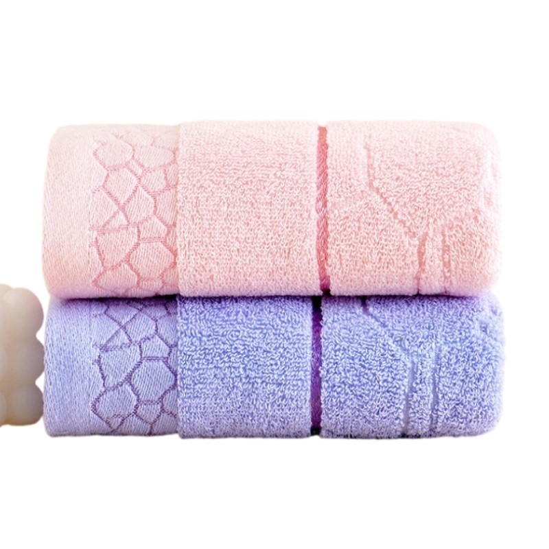 2pcs Pink Lilac Cotton Towels 34x74cm/70x140cm Embroidered Hotel Bathroom Towels For Adult Quick-Dry