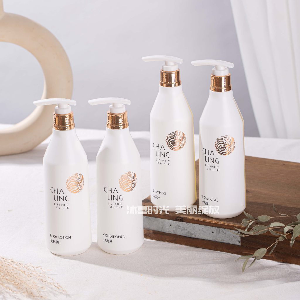 Cha Ling Hotel Series Tea Fragrance Shampoo, Conditioner, Body Wash, and Body Lotion 300ml Hair and 