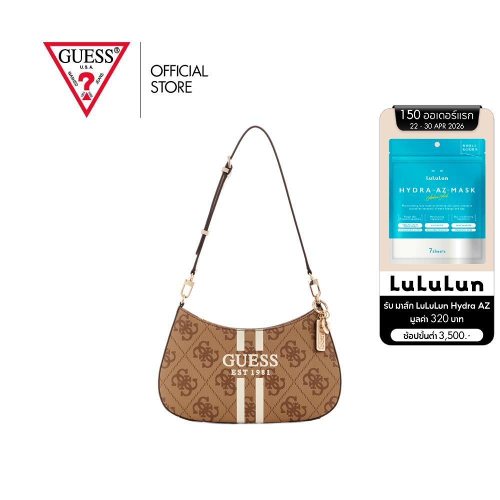 GUESS กระเป๋า รุ่น OS967218 NOELLE II TOP ZIP SHOULDER BAG สีน้ำตาล