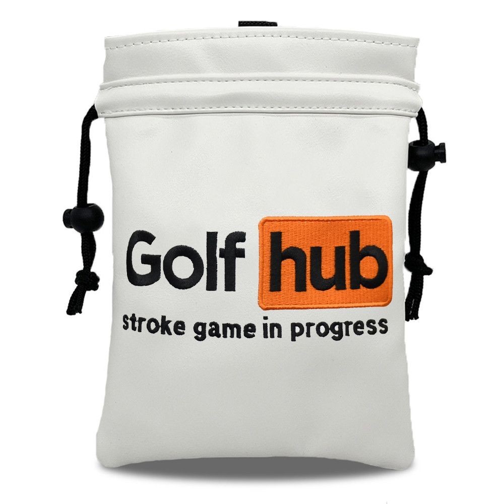 Golf Golf Drawstring Drawstring เย็บปักถักร้อยกันน้ํา TIt กระเป๋าคาดเอวแบบพกพา GOLF HUB PU Small Bal