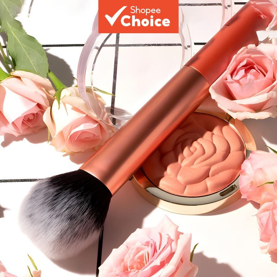 แปรงแต่งหน้าอเนกประสงค์ Rose Golden สําหรับรองพื้นแป้งบลัชออนขนแปรงนุ่มแบบพกพาพกพาง่ายเริ่มต้น