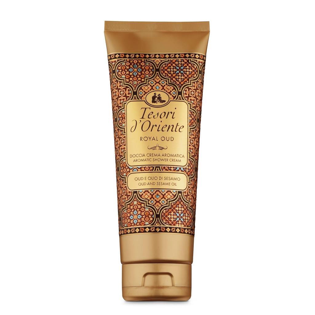 Tesori dOriente: "Royal Oud Dello Yemen" Yemen Royal Oud and Sesame Oil ครีมอาบน้ํา - 250 Ml (8.45us