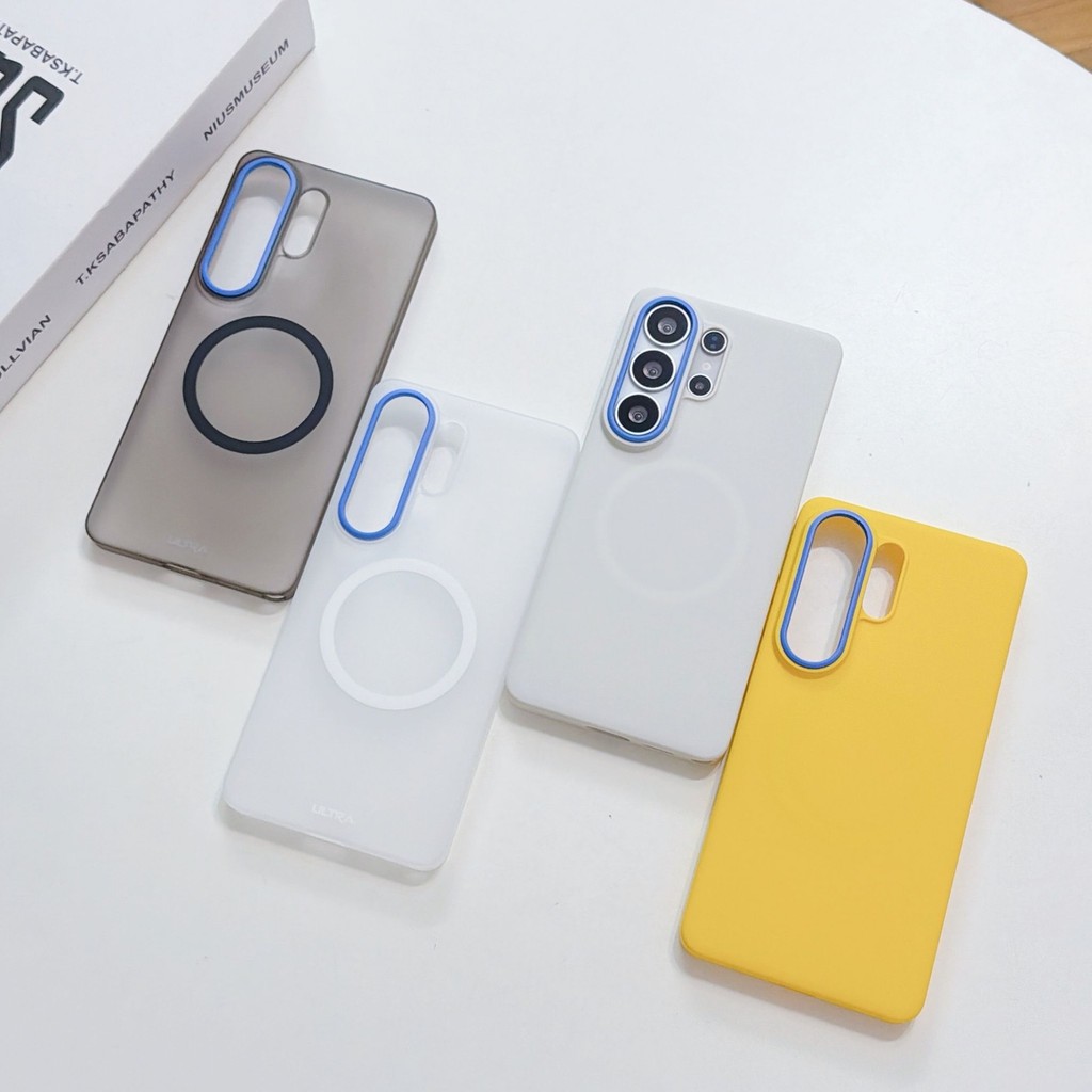 Frosted pc Hard Case Magnetic ที่ใช้งานได้ Samsung S25 S26 Ultra plus เคสโทรศัพท์แบบเรียบง่าย Shock-proof เคสป้องกัน