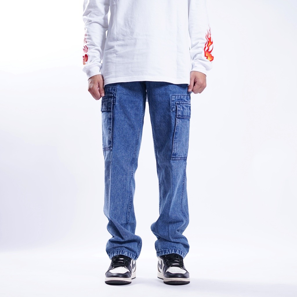 SG2 Superego Pants Cargo Pants กางเกงยีนส์ธรรมดา Snow Blue Denim V2 SCPDW03C