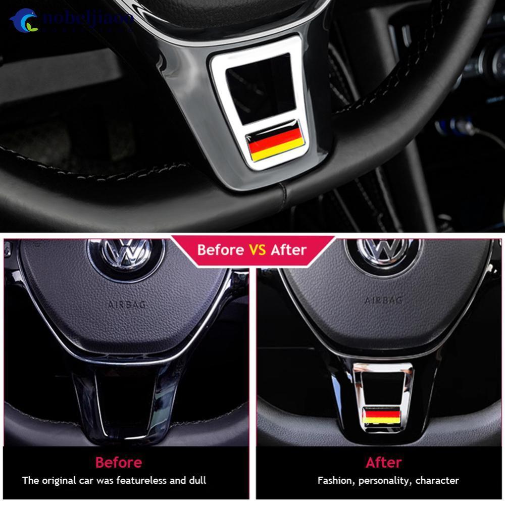 NOBELJIAOO ภายในรถพวงมาลัยสติกเกอร์ Trim สําหรับ Volkswagen GOLF 7 GTi MK7 POLO 2014 2015 Passat B7 