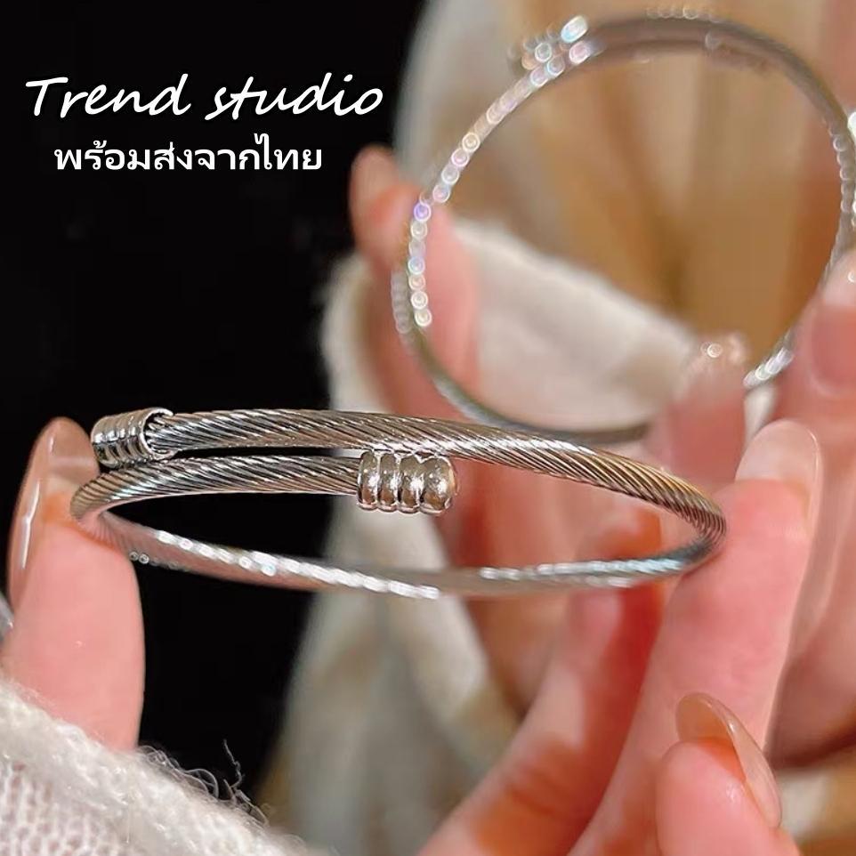 กำไลข้อมือแฟชั่น ทั้งผู้ชายและผู้หญิงสามารถสวมใส่ได้ กำไลข้อมือเรียบง่าย มีระดับ พร้อมส่งจากไทย