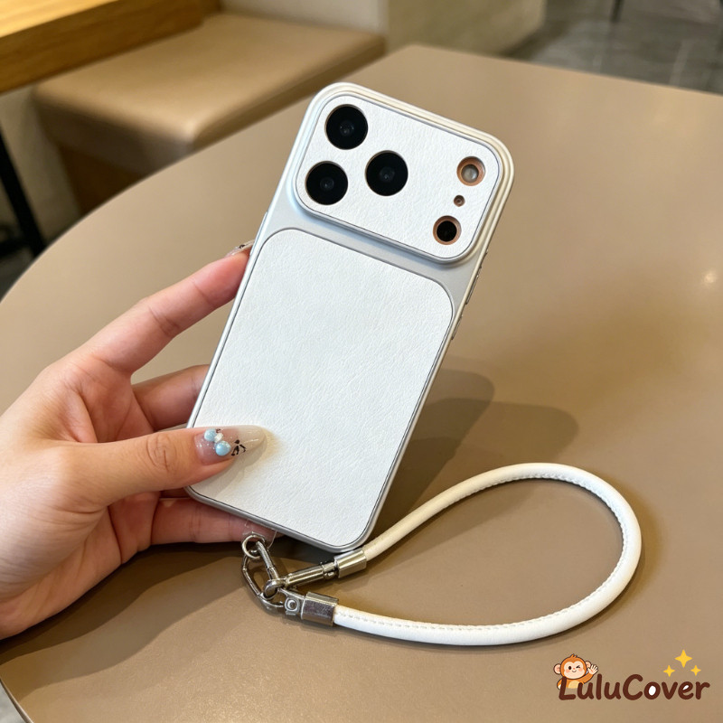หรูหราสีขาว PU หนังสายคล้องมือสําหรับ Redmi K90 Pro Max K80 K70 K70E K60 K60E K50 Ultra K50i K40 K40S Turbo 5 Max 4 Pro Simple ปลอกธุรกิจกล้องฝาครอบป้องกัน ราคา ถูกที่สุด ดีลบีเคเค แกลเลอรีภาพที่ 5