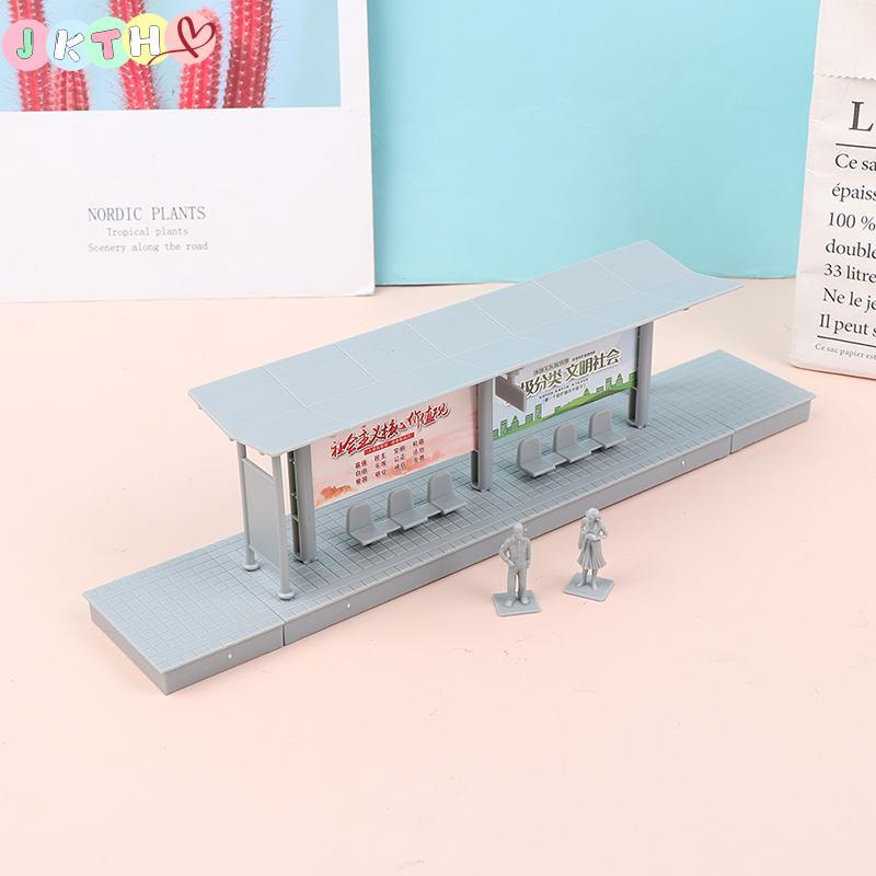 JKTH 1/87 Mini จําลอง Bus Station รุ่นรถไฟความเร็วสูงแพลตฟอร์ม Diy JKK