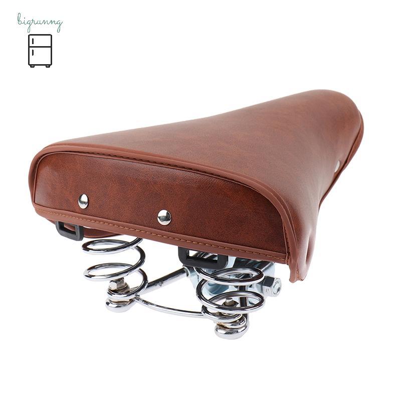 [BRN] Vintage Retro Bike Cycle PU Leather Saddle Seat Springfortable Seat TH