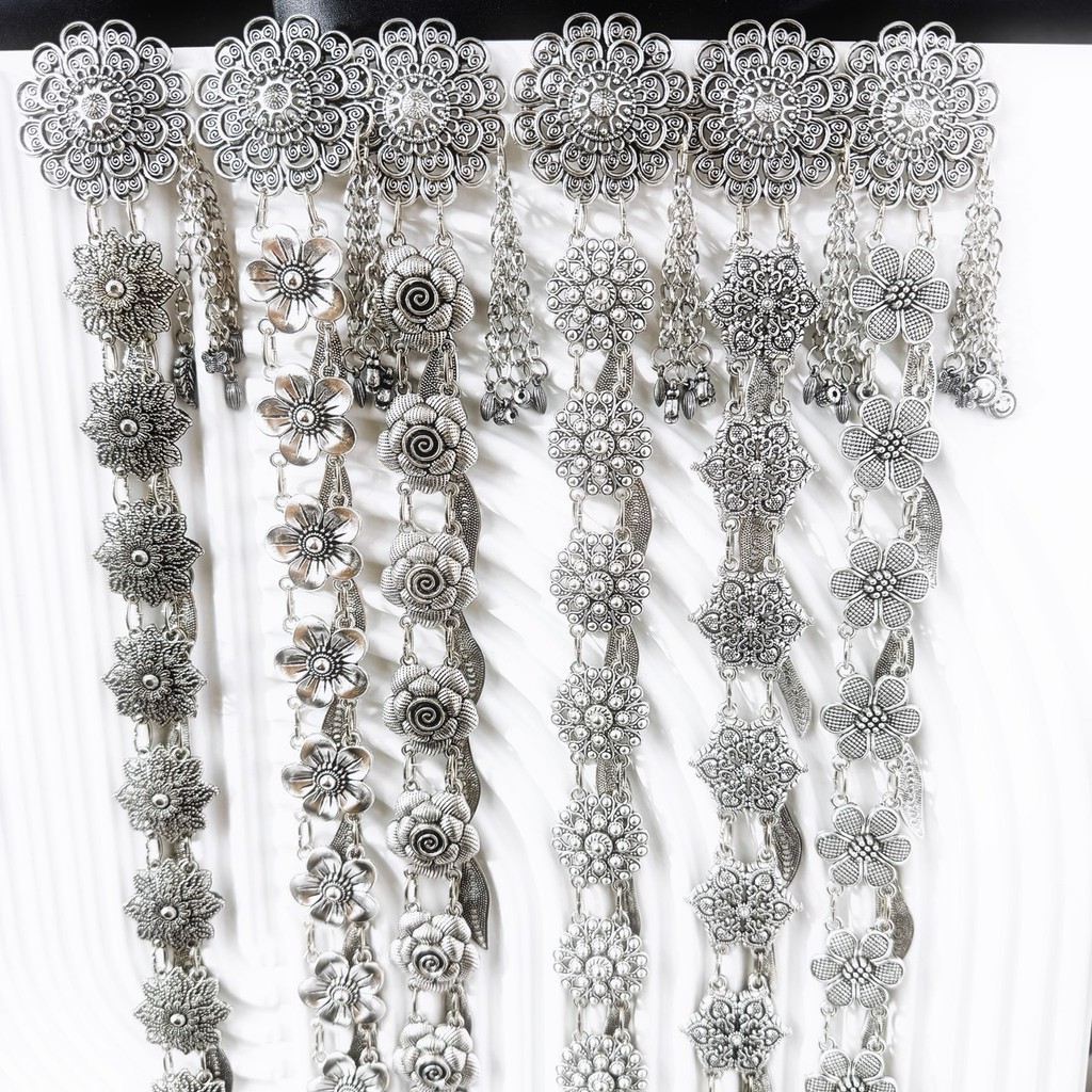 เข็มขัดลายไทยโบราณ หัวใบไม้ระย้า งานสวยคม ใส่สบาย น้ำหนักเบา พร้อมส่ง