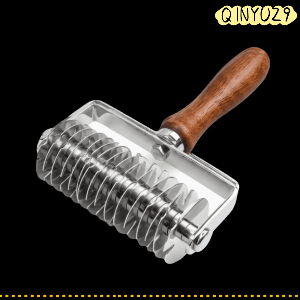 QINYUZ9QX Lattice Pastry Cutter, Time-Saver Wood Handle Pastry Lattice Roller Cutter Pastry Crust