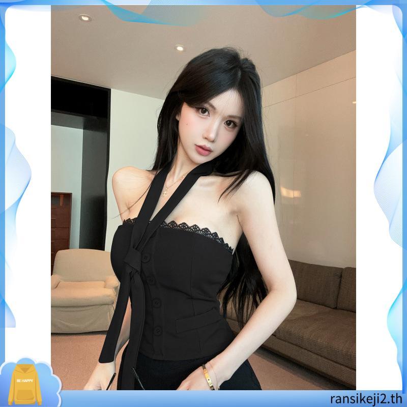 TOPBASIX - Honey lace top เสื้อสายเดี่ยวกระดุมดอกไม้