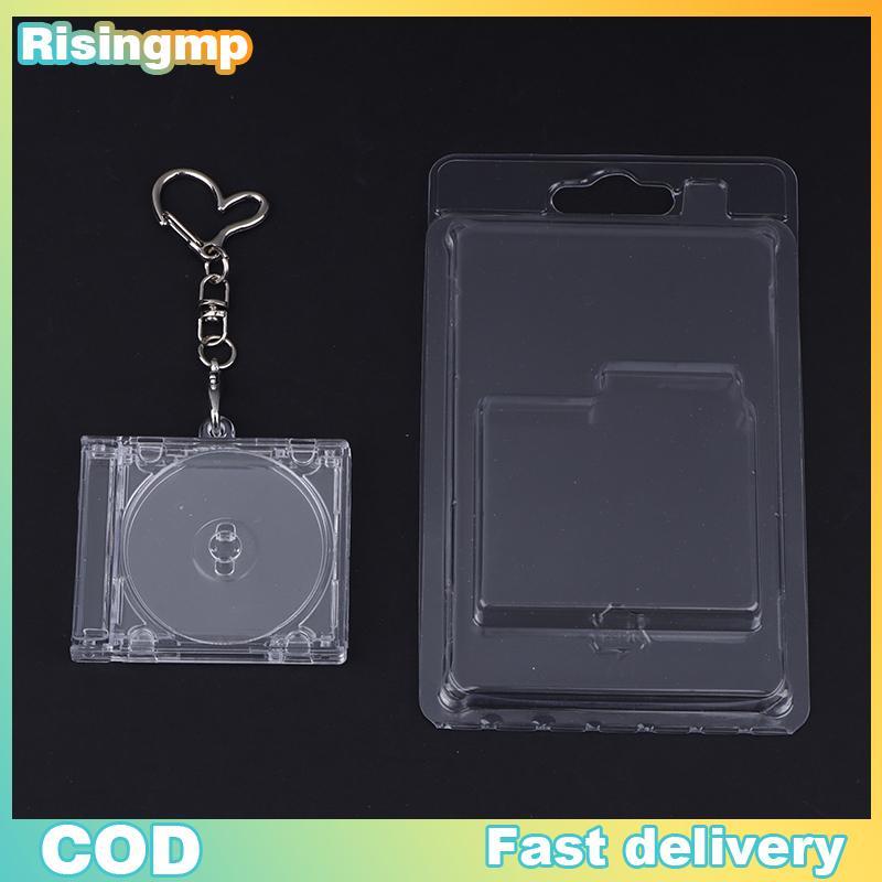 [risingmp] Mini Cd พวงกุญแจอัลบั้มกรณีพลาสติก Cd Cases Clear DVD Cover Bulk DVD Jewel Keyring เพลง n