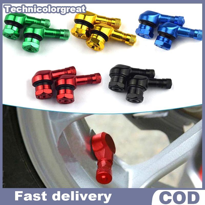 Tcgt 1PC รถจักรยานยนต์วาล์ว Stems ขอบ 90 องศามุมอลูมิเนียมวาล์วล้อยาง Tubeless วาล์ว Caps สําหรับขอบล้ออะไหล่
