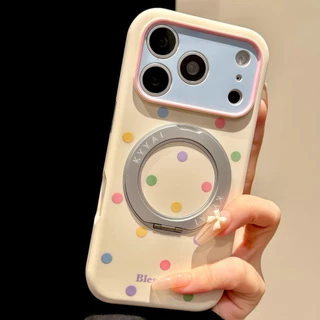 สีซิลิโคนเหลวปิดกั้น 360° เคสขายึดหมุนได้สําหรับ ไอโฟน 17 16 15 14 มือโปร สูงสุด ฝาครอบกันกระแทกแม่เหล็ก