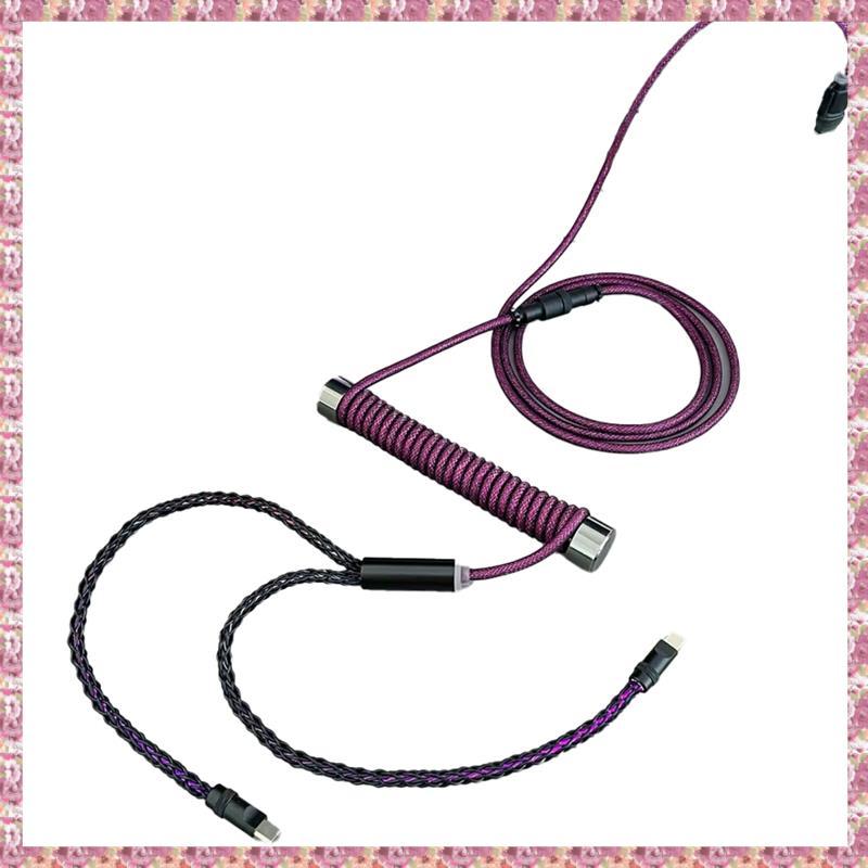 [VCPR] Dual 8K Keyboard Cable Single-Crystal Copper Hollow-Out 8K Magnetic Switch Mouse Cable Purple