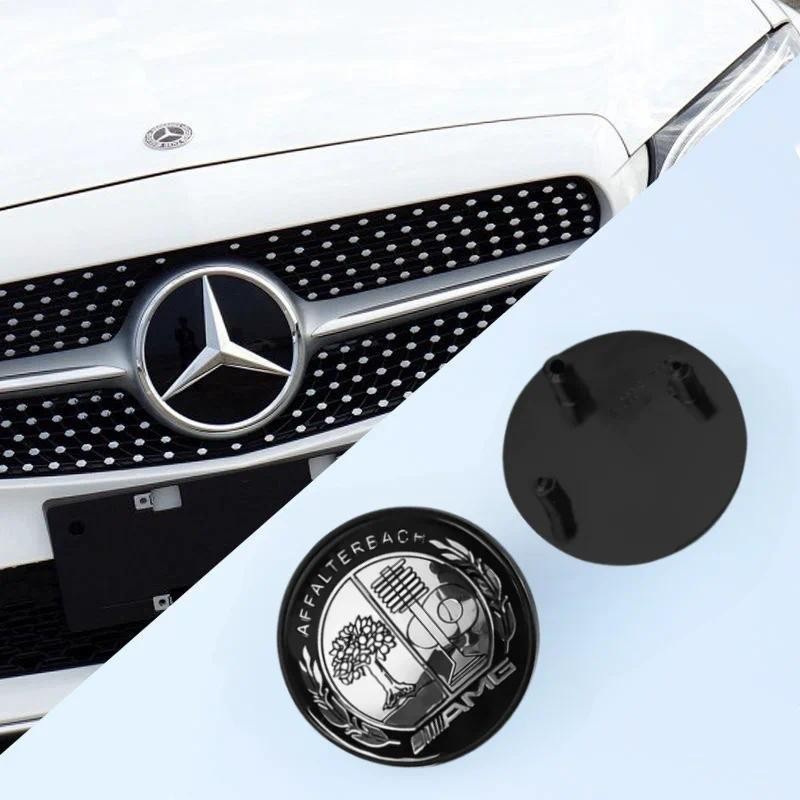 รถโลหะ 39 มม.ด้านหน้าป้ายโลโก้สําหรับ Mercedes Benz AMG W203 W204 W205 W212 W213 GLC GLA GLB A000817