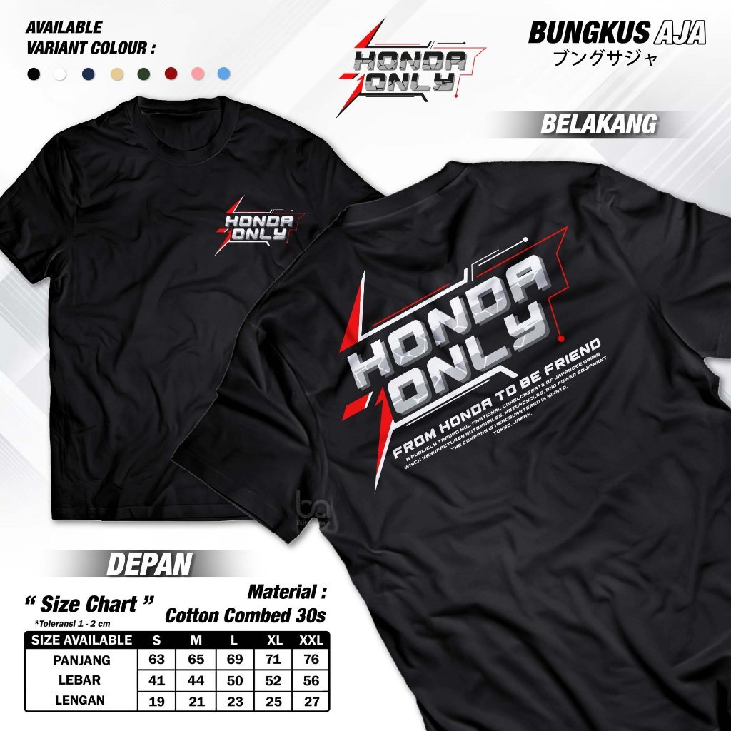 เสื้อยืดHonda Only To Be Friend Racing Herex Honda Gank CB GL MP Distro Cotton Shirt