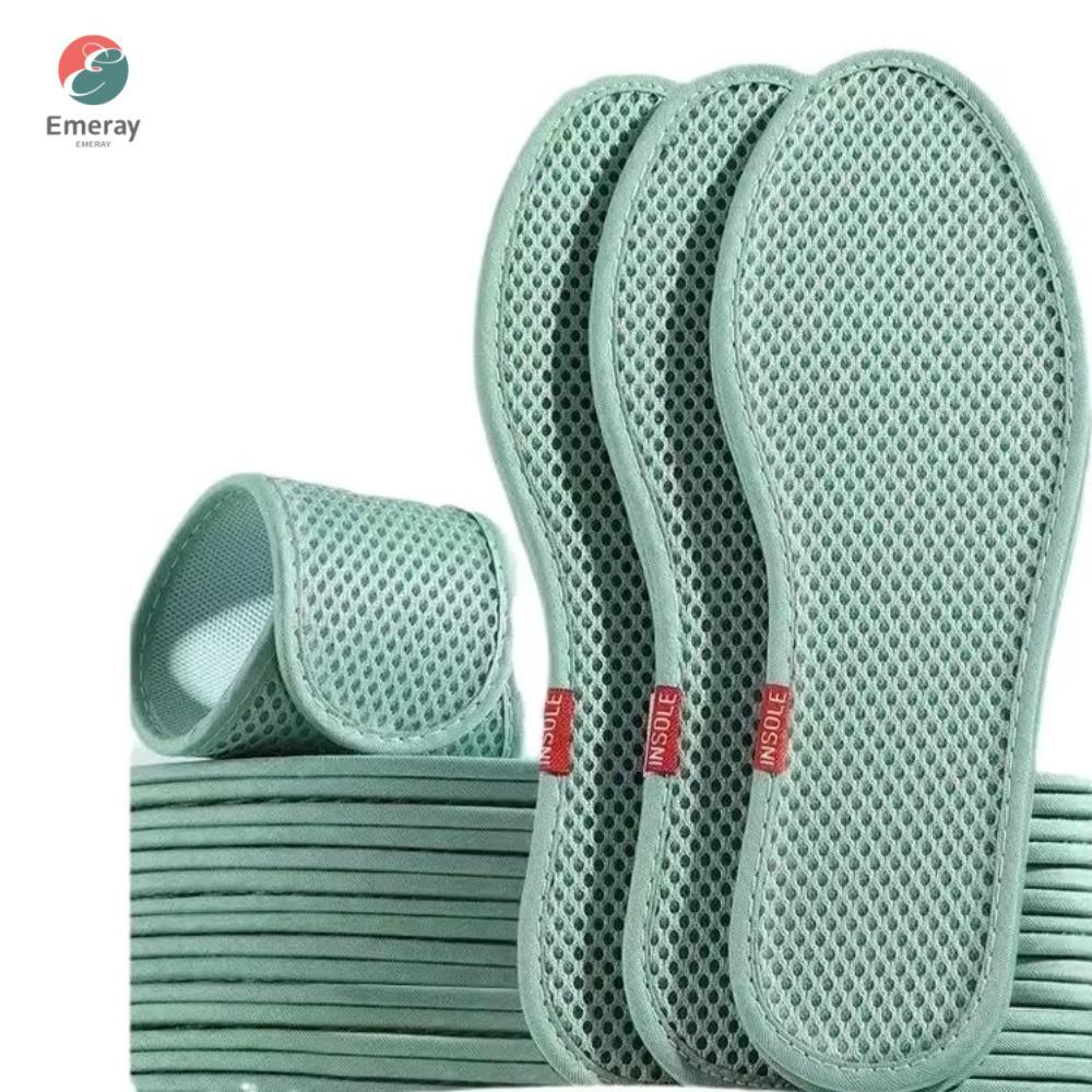 EMERAY พื้นรองเท้าถ่านไม้ไผ่, ก้นนุ่มยืดหยุ่น Eye Anti-กลิ่น Insoles, Durability Aromatic ดูดซับผ้าฝ้าย Breathable Insole รองเท้ากีฬา